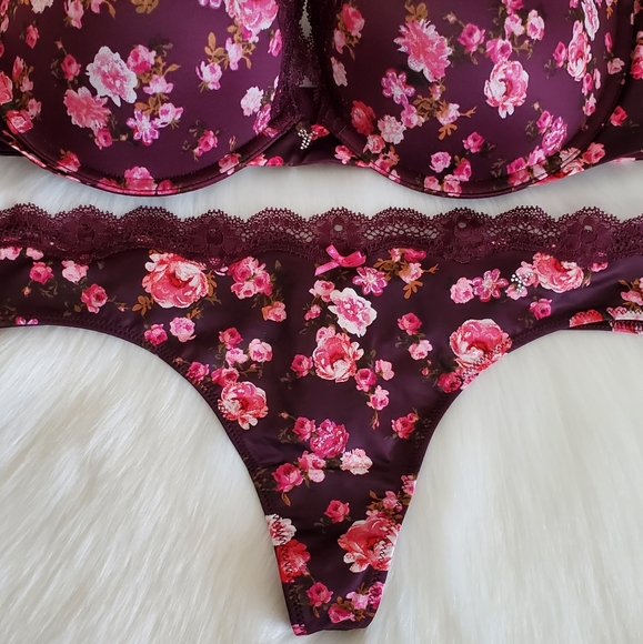 VICTORIA'S SECRET PUSH-UP BRA 36D + VS THONG PANTY M - Picture 5 of 11